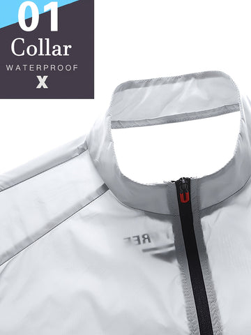 Chaqueta ligera y transpirable para hombre - Protección UV, nailon de secado rápido, cuello alto, manga larga con bolsillos con cremallera, ideal para deportes, yoga, running, pesca y actividades al aire libre. Protección
