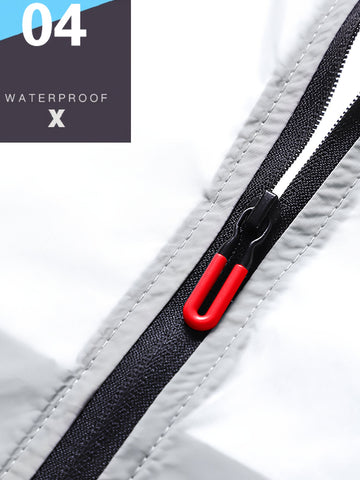 Chaqueta ligera y transpirable para hombre - Protección UV, nailon de secado rápido, cuello alto, manga larga con bolsillos con cremallera, ideal para deportes, yoga, running, pesca y actividades al aire libre. Protección