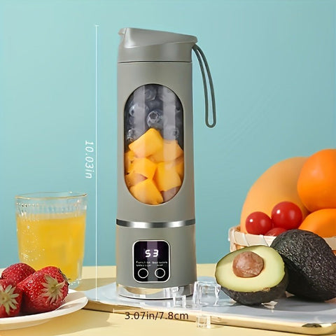 Licuadora y exprimidor portátil recargable por USB: fácil de limpiar, ideal para bebidas de frutas y verduras y batidos. Capacidad de 280 ml a 470 ml.