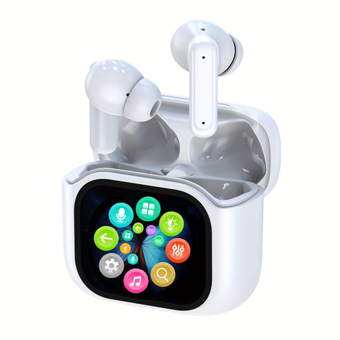 Auriculares inalámbricos HITOZON con cancelación de ruido ANC+ENC, pantalla táctil LCD, resistentes al sudor, batería de larga duración, sonido de alta calidad, ajuste cómodo en la oreja, carga USB tipo C, ideales para