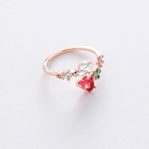 Bague de tempérament en cristal exquis coréen pour femmes, bague d'ouverture de fleur élégante française douce, bijoux féminins
 Ajustable