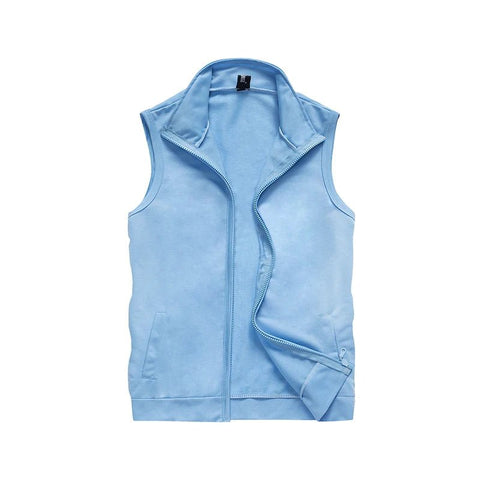 Chaqueta sin mangas con capucha de verano 2025 para hombre, talla asiática M-5XL, negra, azul, blanca y gris, con cremallera, informal, ajustada.