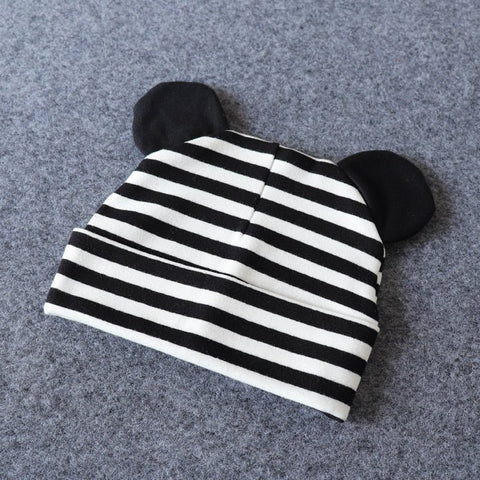 Chapeau pour bébé de 0 à 6 mois, chapeau chaud en coton avec oreilles pour nouveau-né, accessoires pour garçons et filles, automne et hiver