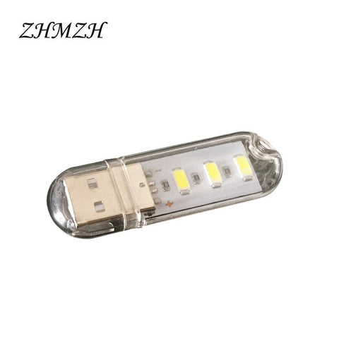 Luz LED nocturna USB portátil, lámpara de disco U, 3LED, 1,5 W, lámparas de lectura, Mini luces de libro coloridas, DC5V, Bombilla alimentada por Banco de energía para acampar