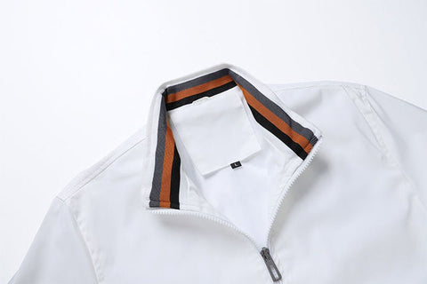 Chaqueta informal con cuello alto y cremallera para hombre, abrigo deportivo para exteriores, cortavientos, impermeable, para otoño e invierno