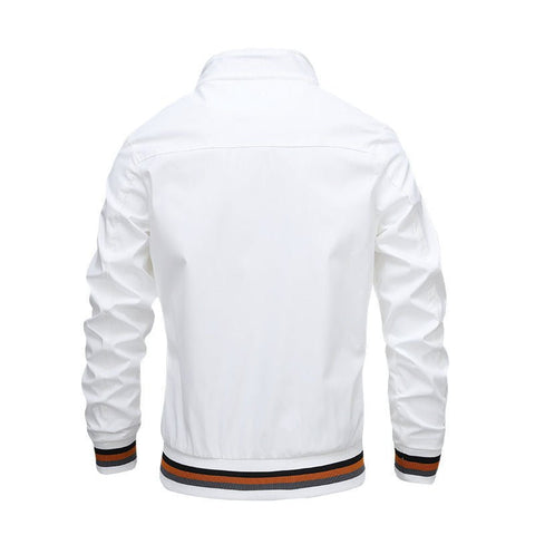 Chaqueta informal con cuello alto y cremallera para hombre, abrigo deportivo para exteriores, cortavientos, impermeable, para otoño e invierno