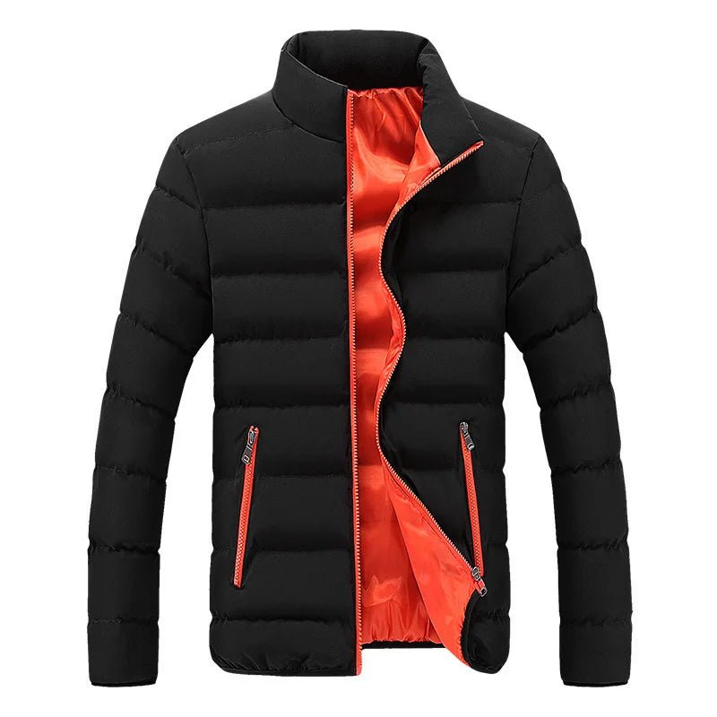 Chaqueta cálida negra nueva de 2024 para hombre, chaqueta acolchada de algodón, informal, deportiva, de otoño e invierno, con cuello alto, cálida y gruesa, abrigo Parker Jac