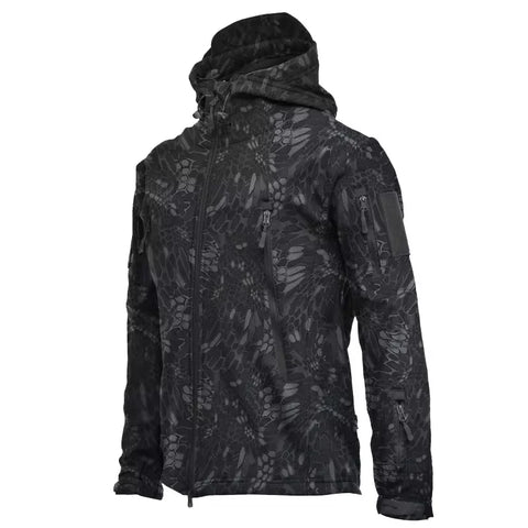 Chaquetas militares de piel de tiburón, de caparazón blando, para hombre, tácticas, a prueba de viento, impermeables, de combate, con capucha.