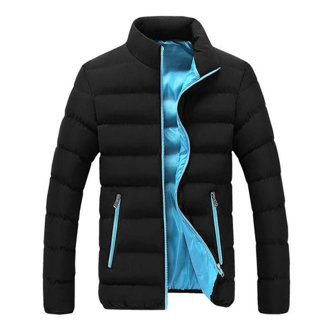 Chaqueta cálida negra nueva de 2024 para hombre, chaqueta acolchada de algodón, informal, deportiva, de otoño e invierno, con cuello alto, cálida y gruesa, abrigo Parker Jac