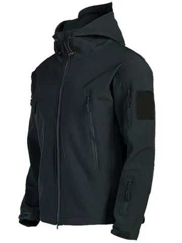 Chaquetas militares de piel de tiburón, de caparazón blando, para hombre, tácticas, a prueba de viento, impermeables, de combate, con capucha.
