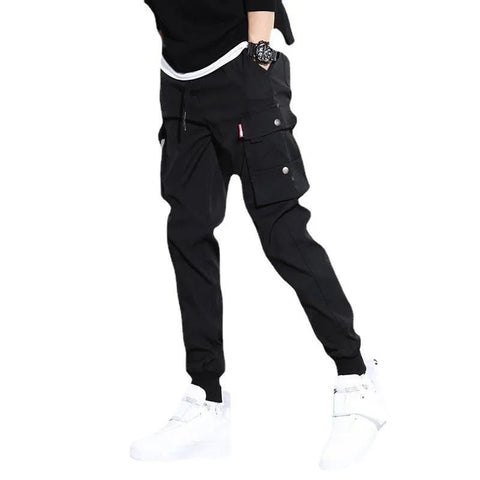 Pantalones cargo harén con múltiples bolsillos para hombre, estilo hip hop, informales, para correr, estilo Harajuku