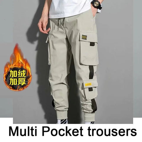 Pantalones cargo harén con múltiples bolsillos para hombre, estilo hip hop, informales, para correr, estilo Harajuku