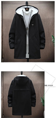 Abrigo con capucha de alta calidad, informal, holgado, talla grande, para primavera y otoño, tendencia clásica de moda para hombre 2024