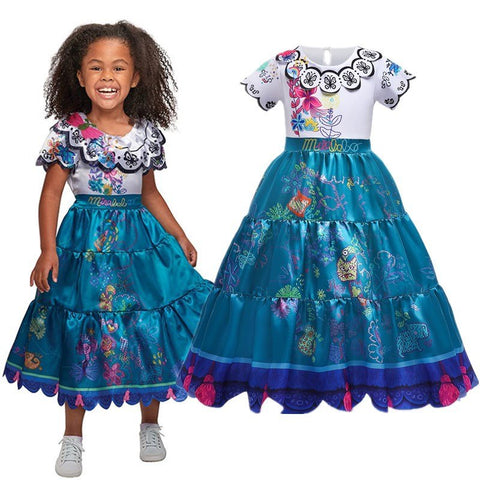 Encanto encanto niñas princesa disfraz para Halloween niños Mirabel cumpleaños fiesta Cosplay vestido niños Madrigal carnaval disfraz