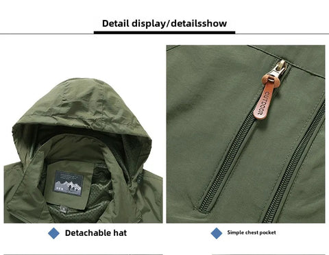 Chaqueta Gorpcore para hombre, chaqueta táctica militar de caza, cortavientos impermeable informal de otoño, abrigo para hombre, ropa de trabajo con bolsillo.