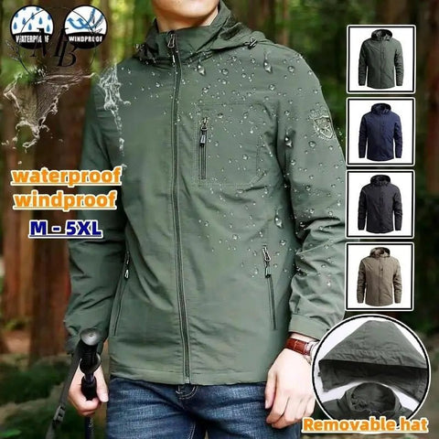 Chaqueta impermeable de primavera para hombre, para exteriores, de talla grande, cortavientos, impermeable, transpirable, para pesca, camping, chaquetas tácticas, ropa para hombre
