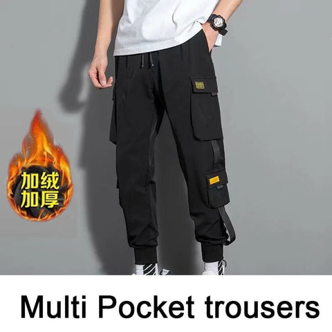 Pantalones cargo harén con múltiples bolsillos para hombre, estilo hip hop, informales, para correr, estilo Harajuku