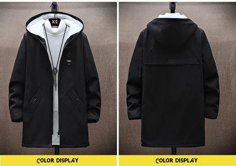 Abrigo con capucha de alta calidad, informal, holgado, talla grande, para primavera y otoño, tendencia clásica de moda para hombre 2024