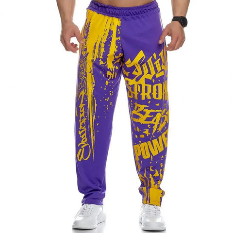 Pantalones deportivos de otoño con estampado de letras, informales, con cintura elástica y transpirables, para entrenar.
