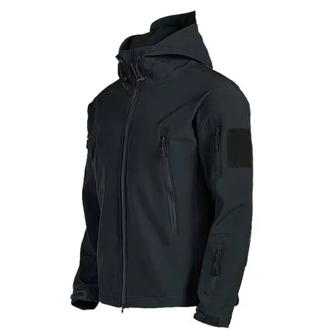 Chaquetas militares de piel de tiburón, de caparazón blando, para hombre, tácticas, a prueba de viento, impermeables, de combate, con capucha.