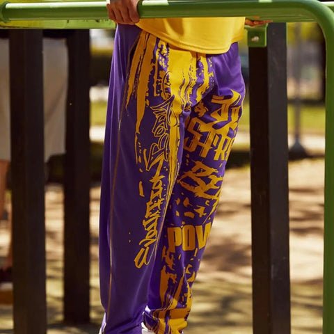 Pantalones deportivos de otoño con estampado de letras, informales, con cintura elástica y transpirables, para entrenar.