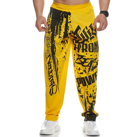 Pantalones deportivos de otoño con estampado de letras, informales, con cintura elástica y transpirables, para entrenar.