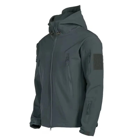 Chaquetas militares de piel de tiburón, de caparazón blando, para hombre, tácticas, a prueba de viento, impermeables, de combate, con capucha.
