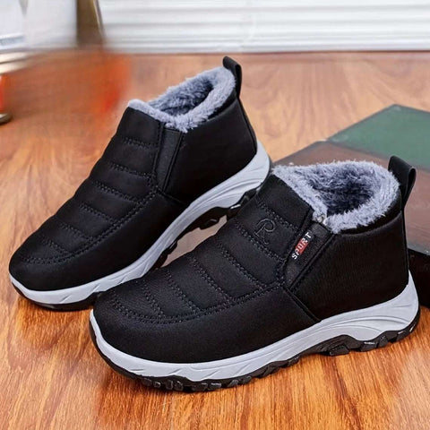 Botas de nieve con forro polar para mujer, botas de invierno cálidas e impermeables, botas cortas térmicas para exteriores