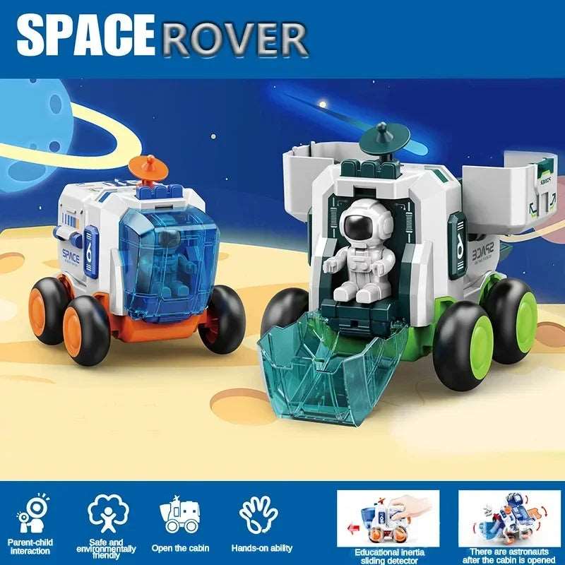 Coche de inercia espacial, coches de plástico, juguetes para niños, cohete de deformación, nave espacial, vehículo de exploración espacial para niños, regalo para niños