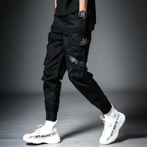 Pantalones cargo harén con múltiples bolsillos para hombre, estilo hip hop, informales, para correr, estilo Harajuku