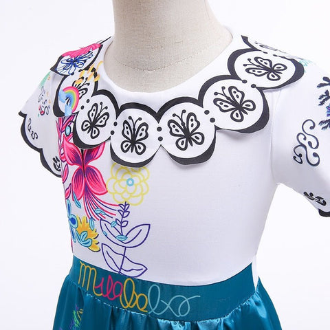 Encanto encanto niñas princesa disfraz para Halloween niños Mirabel cumpleaños fiesta Cosplay vestido niños Madrigal carnaval disfraz