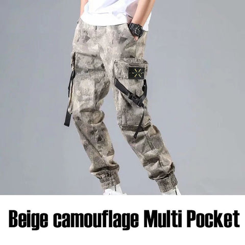 Pantalones cargo harén con múltiples bolsillos para hombre, estilo hip hop, informales, para correr, estilo Harajuku