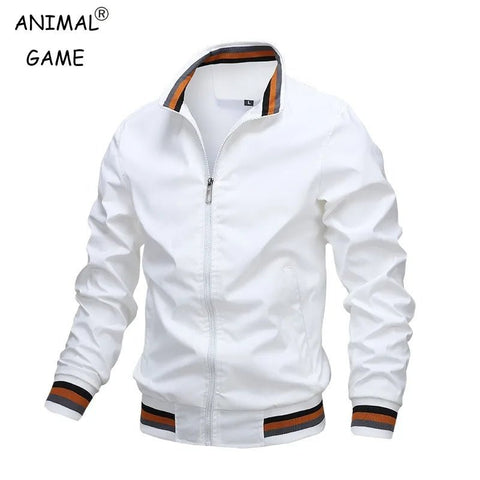 Chaqueta informal con cuello alto y cremallera para hombre, abrigo deportivo para exteriores, cortavientos, impermeable, para otoño e invierno