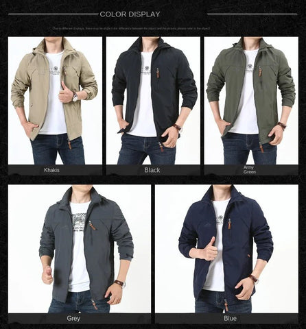 Chaqueta Gorpcore para hombre, chaqueta táctica militar de caza, cortavientos impermeable informal de otoño, abrigo para hombre, ropa de trabajo con bolsillo.