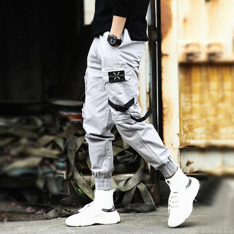 Pantalones cargo harén con múltiples bolsillos para hombre, estilo hip hop, informales, para correr, estilo Harajuku