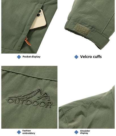 Chaqueta Gorpcore para hombre, chaqueta táctica militar de caza, cortavientos impermeable informal de otoño, abrigo para hombre, ropa de trabajo con bolsillo.