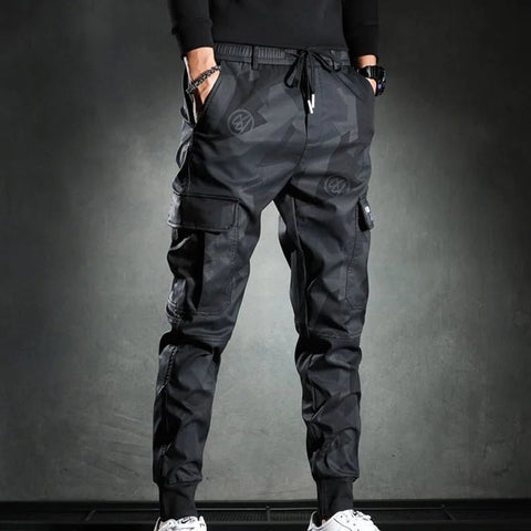 Pantalones cargo harén con múltiples bolsillos para hombre, estilo hip hop, informales, para correr, estilo Harajuku
