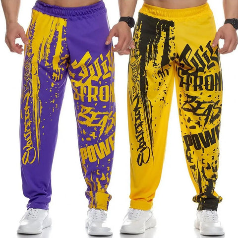 Pantalones deportivos de otoño con estampado de letras, informales, con cintura elástica y transpirables, para entrenar.