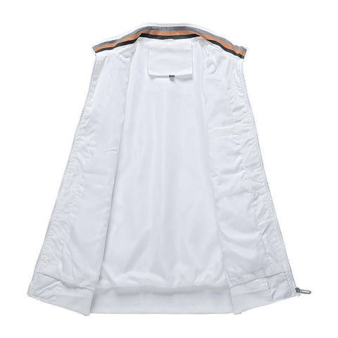 Chaqueta informal con cuello alto y cremallera para hombre, abrigo deportivo para exteriores, cortavientos, impermeable, para otoño e invierno