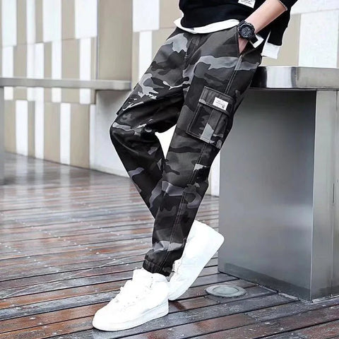 Pantalones cargo harén con múltiples bolsillos para hombre, estilo hip hop, informales, para correr, estilo Harajuku