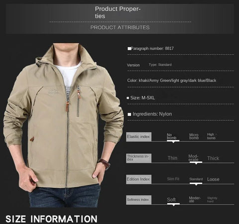 Chaqueta Gorpcore para hombre, chaqueta táctica militar de caza, cortavientos impermeable informal de otoño, abrigo para hombre, ropa de trabajo con bolsillo.