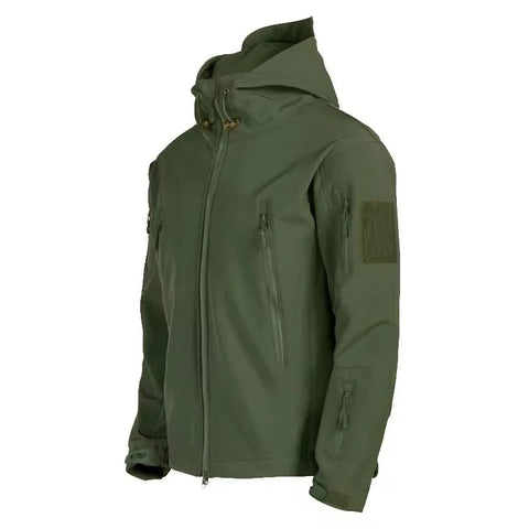 Chaquetas militares de piel de tiburón, de caparazón blando, para hombre, tácticas, a prueba de viento, impermeables, de combate, con capucha.