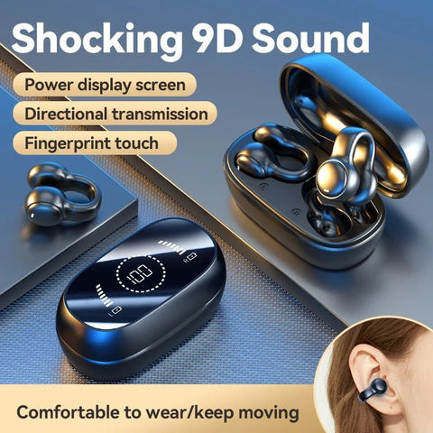 Wireless Bluetooth Earphones Earring TWS Earbuds EarClip Bone Conduction Headphones Sport Gaming Headset PK Ambie Sound Earcuffs