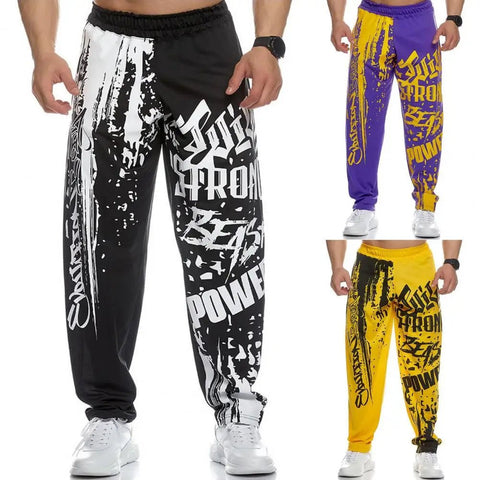 Pantalones deportivos de otoño con estampado de letras, informales, con cintura elástica y transpirables, para entrenar.