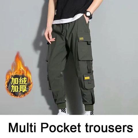 Pantalones cargo harén con múltiples bolsillos para hombre, estilo hip hop, informales, para correr, estilo Harajuku