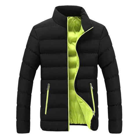 Chaqueta cálida negra nueva de 2024 para hombre, chaqueta acolchada de algodón, informal, deportiva, de otoño e invierno, con cuello alto, cálida y gruesa, abrigo Parker Jac