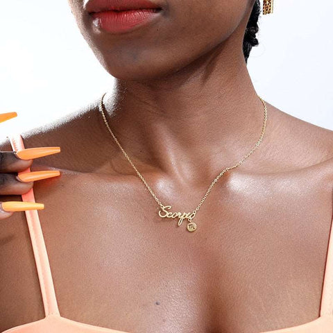 Colgante de constelaciones signos zodiacales, collares de acero inoxidable, el mejor regalo de cumpleaños