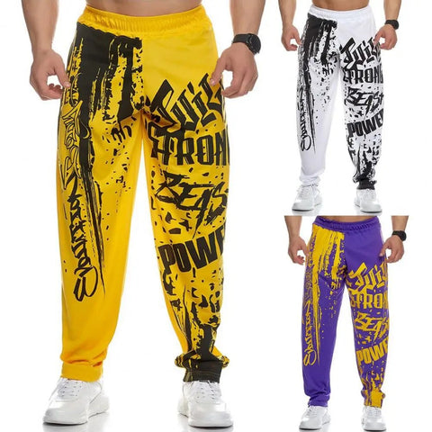Pantalones deportivos de otoño con estampado de letras, informales, con cintura elástica y transpirables, para entrenar.