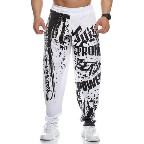 Pantalones deportivos de otoño con estampado de letras, informales, con cintura elástica y transpirables, para entrenar.