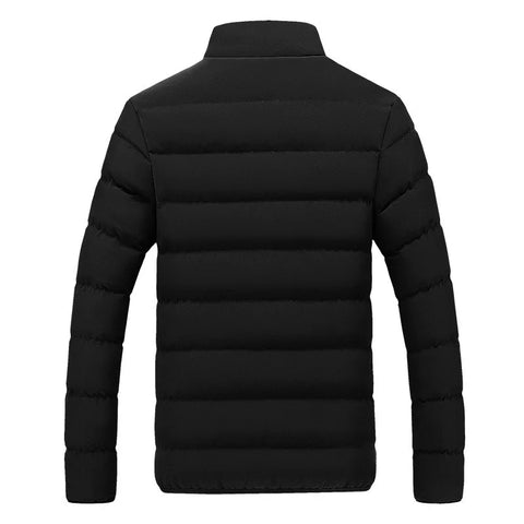 Chaqueta cálida negra nueva de 2024 para hombre, chaqueta acolchada de algodón, informal, deportiva, de otoño e invierno, con cuello alto, cálida y gruesa, abrigo Parker Jac
